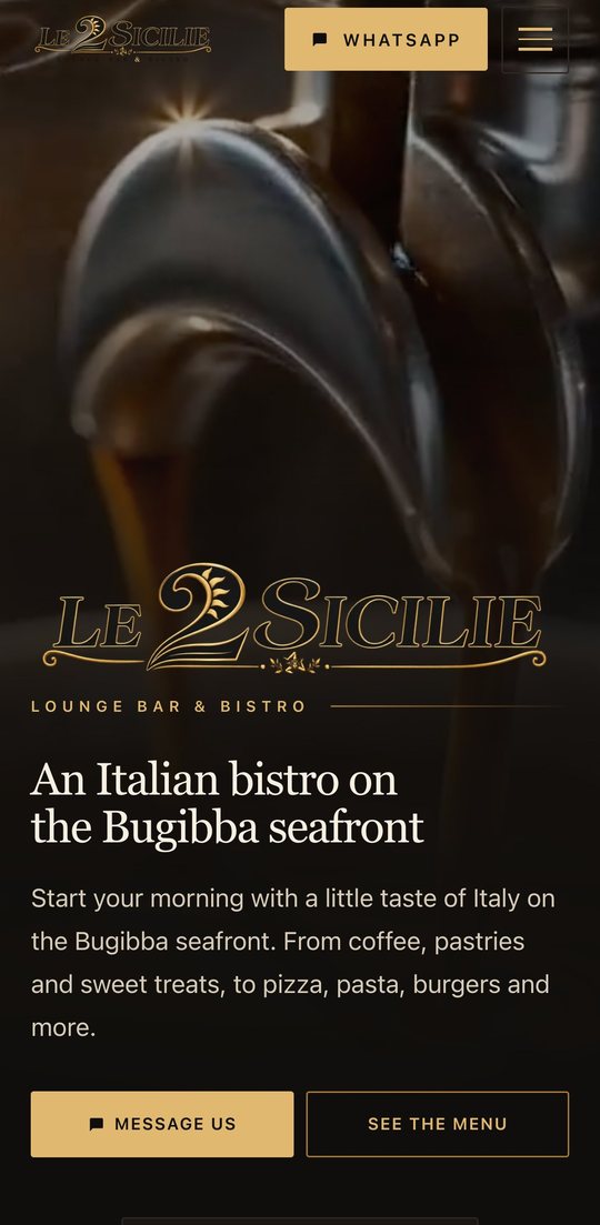Le 2 Sicilie, mobile homepage